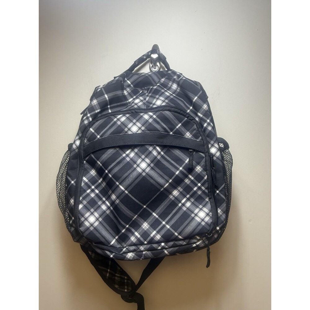 Thirty One 31 Sling Backpack Camera Bag Diaper Organizer Black Grey Plaid